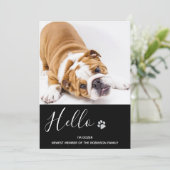 Puppy Shower Party - Elegant Black Modern New Pet Kaart (Staand voorkant)