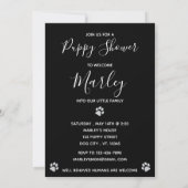 Puppy Shower Party - Elegant Black Modern New Pet Kaart (Achterkant)