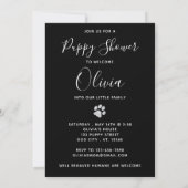 Puppy Shower Party - Elegant modern, zwart, nieuw  Kaart (Achterkant)