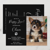 Puppy Shower Party - Elegant modern, zwart, nieuw  Kaart (Voorkant / Achterkant)