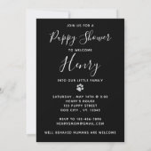 Puppy Shower Party - Elegant modern, zwart, nieuw  Kaart (Achterkant)