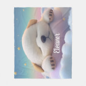 Puppy Slaping op een cloud Fleece Deken (Voorkant)