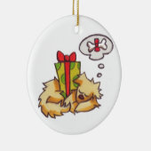 Puppy Slaping ** Vakantigedoe Keramisch Ornament (Rechts)
