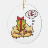 Puppy Slaping ** Vakantigedoe Keramisch Ornament (Links)