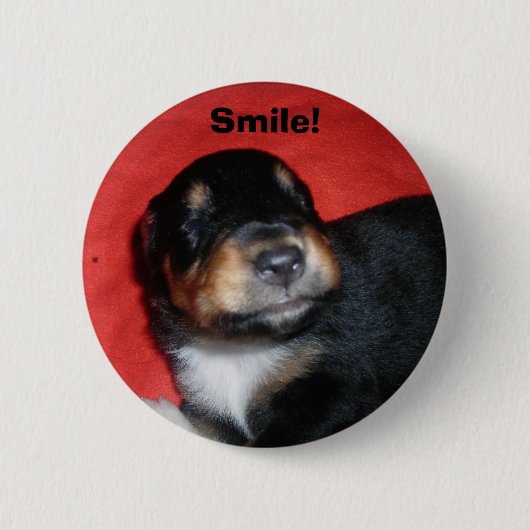 Puppy Smile Ronde Button 5,7 Cm (Voorkant)