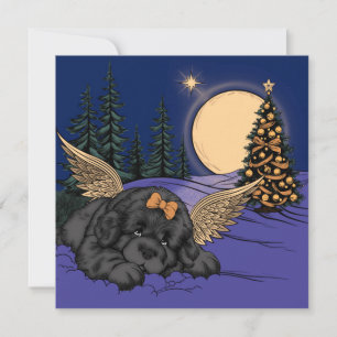 Puppy Sneeuwengel Feestdagenkaart