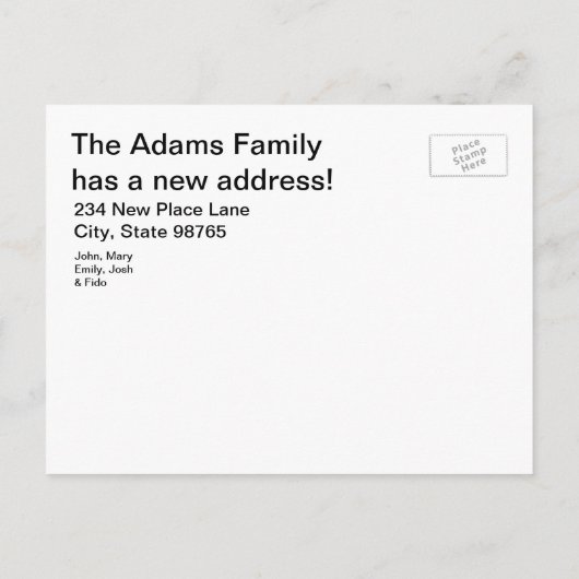 Puppy Sofa Wijziging van adres Briefkaarten (Achterkant)