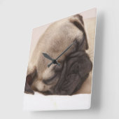Puppy Soundly Sleeping Vierkante Klok (Hoek)
