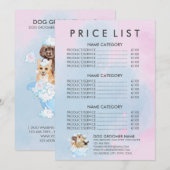 Puppy Spa Prijslijst Bad Verzorgingsmenu Menu (Voorkant / Achterkant)