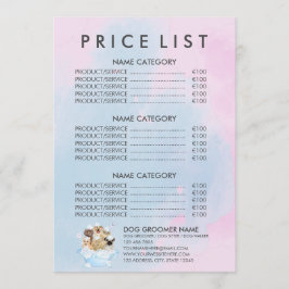 Puppy Spa Prijslijst Bad Verzorgingsmenu Menu