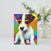Puppy Sparkle-Up van de Terrier Cute Briefkaart (Staand voorkant)