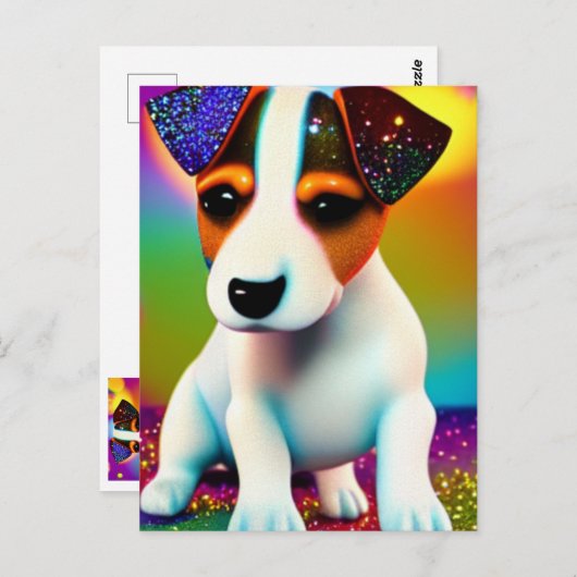 Puppy Sparkle-Up van de Terrier Cute Briefkaart (Voorkant / Achterkant)
