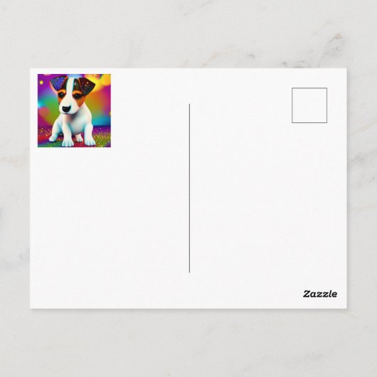Puppy Sparkle-Up van de Terrier Cute Briefkaart (Achterkant)