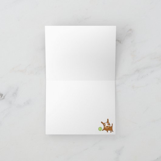 Puppy Speel Tennis Blank Kaart 2 (Binnen)