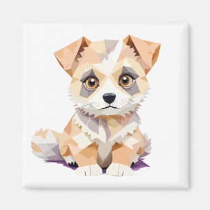 Puppy speels Schattig leuk kleurrijk vrolijk dier Magneet