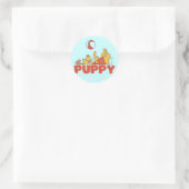 Puppy speelt T-shirts en geschenken Ronde Sticker (Tas)