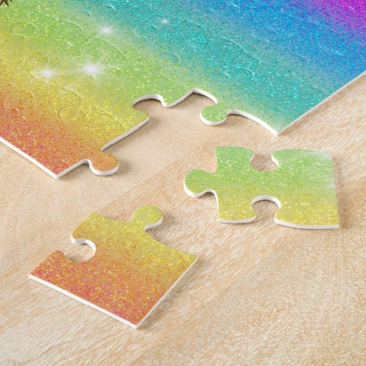 Puppy spelen Football met Rainbows & Naam Legpuzzel (Zijkant)