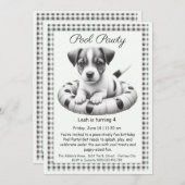 Puppy Splash Verjaardag Pool Party Uitnodiging (Voorkant / Achterkant)