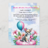 Puppy Splash Verjaardag Pool Party Uitnodiging (Voorkant / Achterkant)