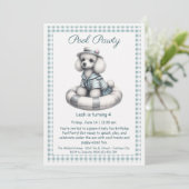 Puppy Splash Verjaardag Pool Party Uitnodiging (Staand voorkant)