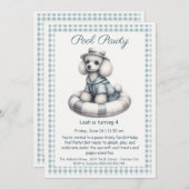 Puppy Splash Verjaardag Pool Party Uitnodiging (Voorkant / Achterkant)