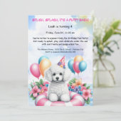 Puppy Splash Verjaardag Pool Party Uitnodiging (Staand voorkant)