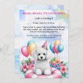 Puppy Splash Verjaardag Pool Party Uitnodiging (Voorkant / Achterkant)