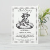Puppy Splash Verjaardag Pool Party Uitnodiging (Staand voorkant)