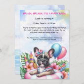 Puppy Splash Verjaardag Pool Party Uitnodiging (Voorkant / Achterkant)