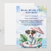 Puppy Splash Verjaardag Pool Party Uitnodiging (Voorkant / Achterkant)