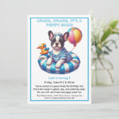 Puppy Splash Verjaardag Pool Party Uitnodiging (Staand voorkant)