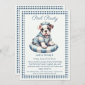 Puppy Splash Verjaardag Pool Party Uitnodiging (Voorkant / Achterkant)
