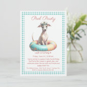 Puppy Splash Verjaardag Pool Party Uitnodiging (Staand voorkant)
