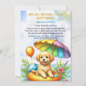 Puppy Splash Verjaardag Pool Party Uitnodiging (Voorkant)