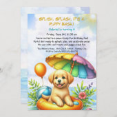 Puppy Splash Verjaardag Pool Party Uitnodiging (Voorkant / Achterkant)