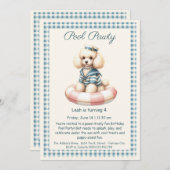 Puppy Splash Verjaardag Pool Party Uitnodiging (Voorkant / Achterkant)