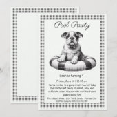 Puppy Splash Verjaardag Pool Party Uitnodiging (Voorkant / Achterkant)