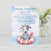 Puppy Splash Verjaardag Pool Party Uitnodiging (Staand voorkant)