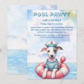 Puppy Splash Verjaardag Pool Party Uitnodiging (Voorkant / Achterkant)