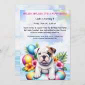 Puppy Splash Verjaardag Pool Party Uitnodiging (Voorkant / Achterkant)