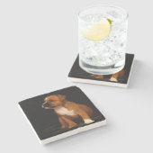 Puppy Stenen Onderzetter (Zijkant)