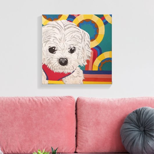 Puppy Stretched Canvas Print (Insitu (Woonkamer))