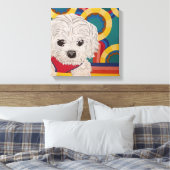 Puppy Stretched Canvas Print (Insitu (Slaapkamer))