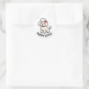 Puppy Style Cute Poodle Sticker – Kawaii Hond Lief