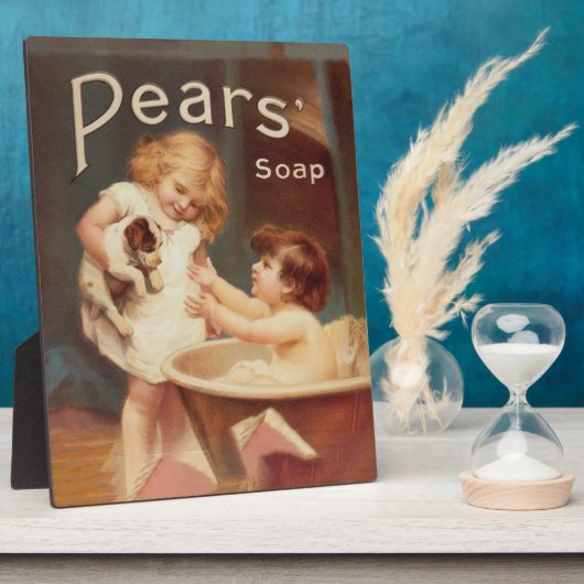 Puppy Taking A Bath Vintage Antique Fotoplaat (Zijkant)