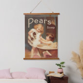 Puppy Taking A Bath Vintage Antique Hangend Wandkleed (Slaapkamer)