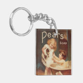 Puppy Taking A Bath Vintage Antique Sleutelhanger (Voorkant Links)