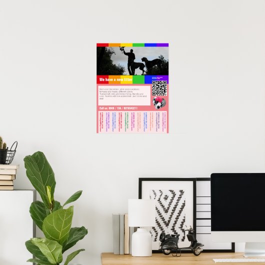 Puppy te koop flyer met QR code Poster (Thuiskantoor)