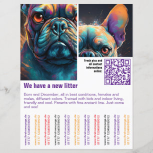 puppy te koop flyer sjabloon QR-code