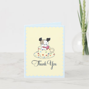 Puppy Teacup   Retro bedankkaart